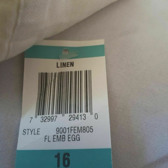 Style & Co White Linen Gold Tunic Cover Up Top - Picture 6 of 6